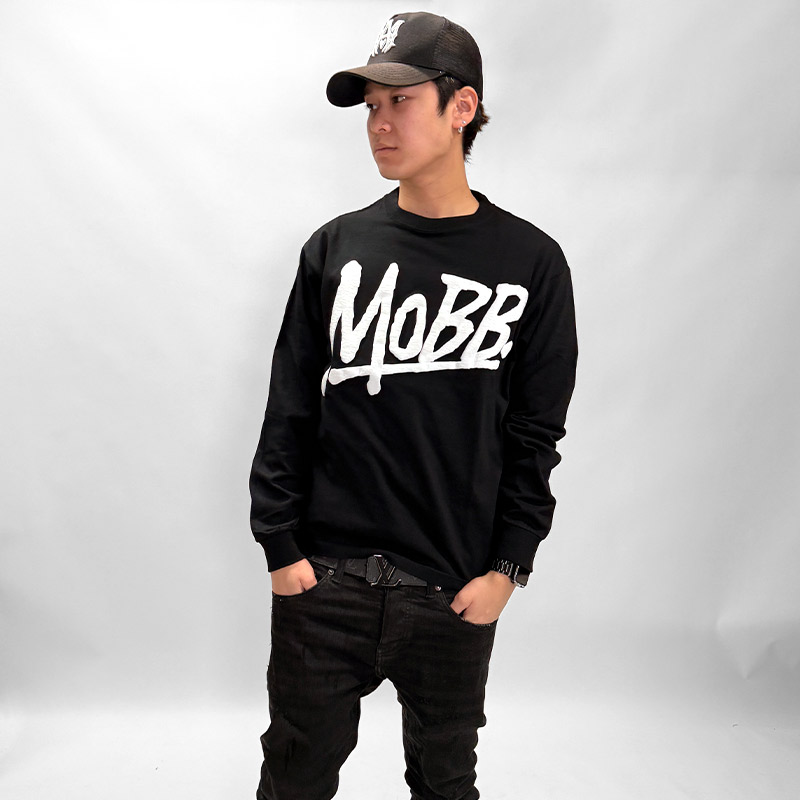 (P)OG L/S T-SHIRT -BLACK×WHITE -
