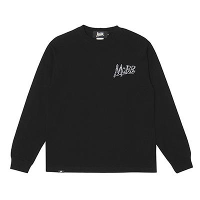 OG RHINESTONE L/S T-SHIRT -BLACK×WHITE-