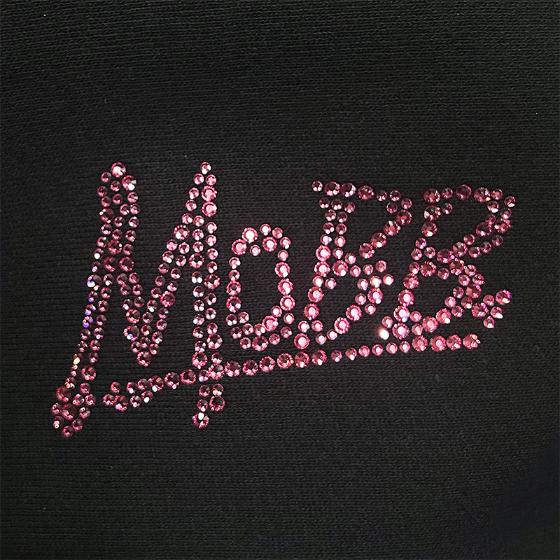 OG RHINESTONE CREW SWEAT -BLACK×PINK-