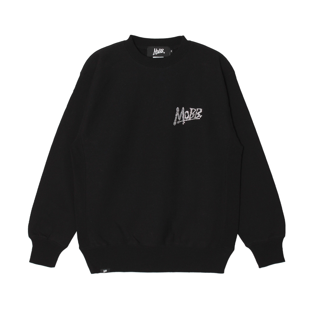 OG RHINESTONE CREW SWEAT -BLACK×WHITE-