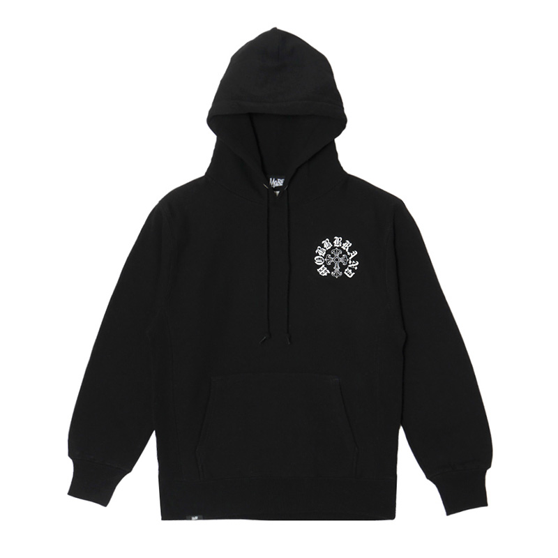 CROSS STUDS STONE HOODIE -BLACK-