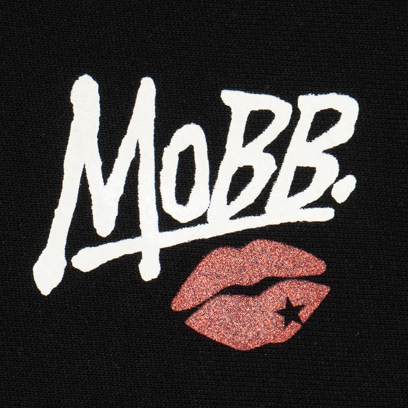 GLITTER KISS HOODIE -BLACK-