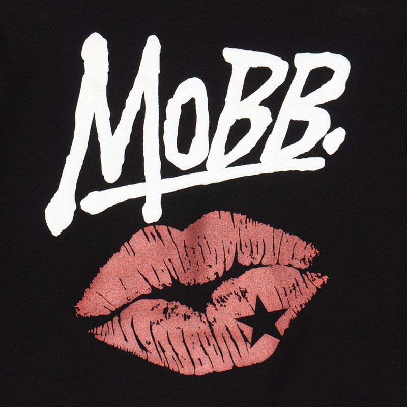 GLITTER KISS HOODIE -BLACK-