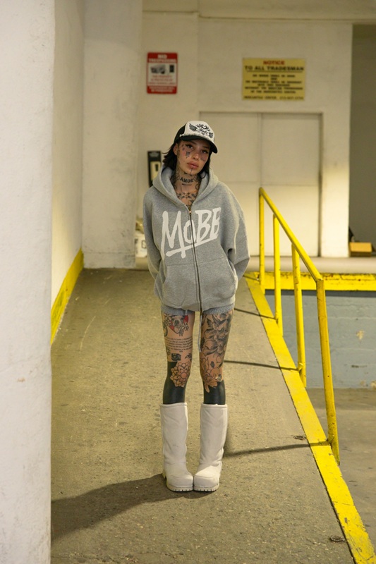 (P)OG BOXY ZIP HOODIE -BLACK/PINK-