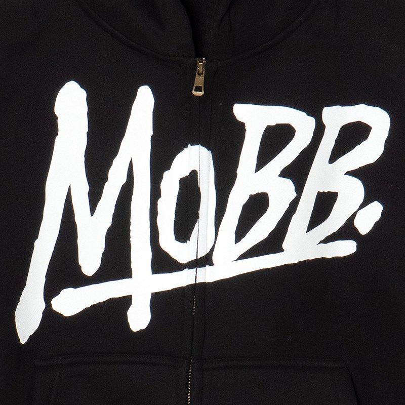 (P)OG BOXY ZIP HOODIE -BLACK/WHITE-