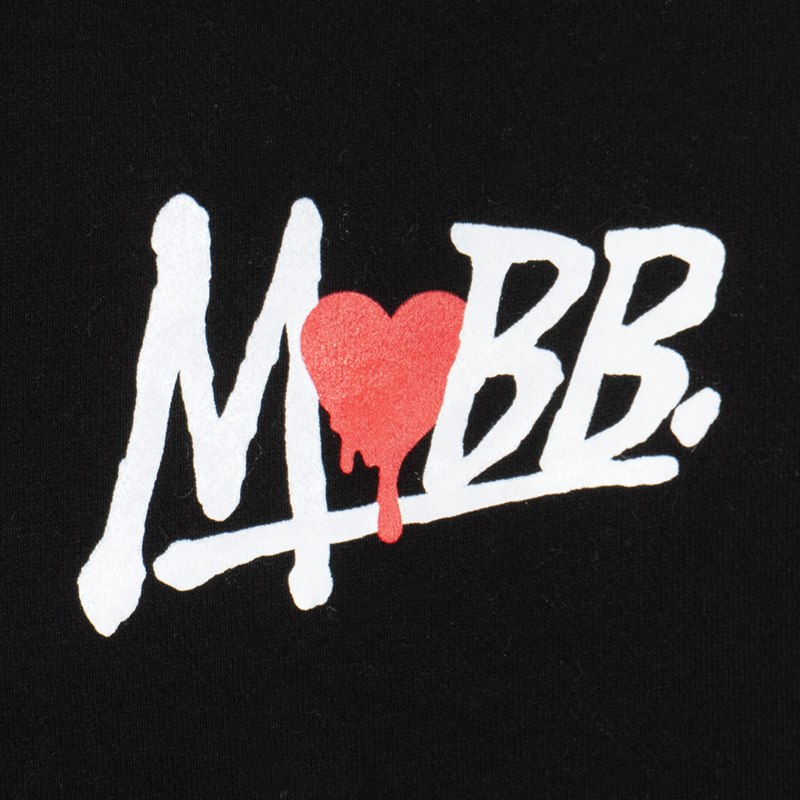 HEART DRIP BOXY ZIP HOODIE -BLACK-