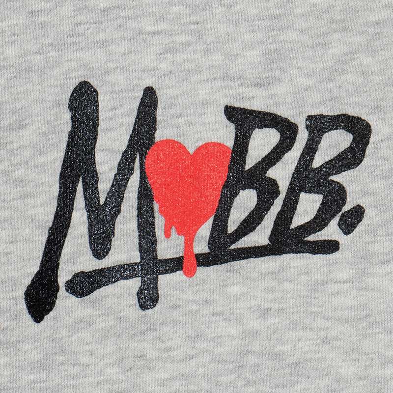 HEART DRIP BOXY ZIP HOODIE -GREY-