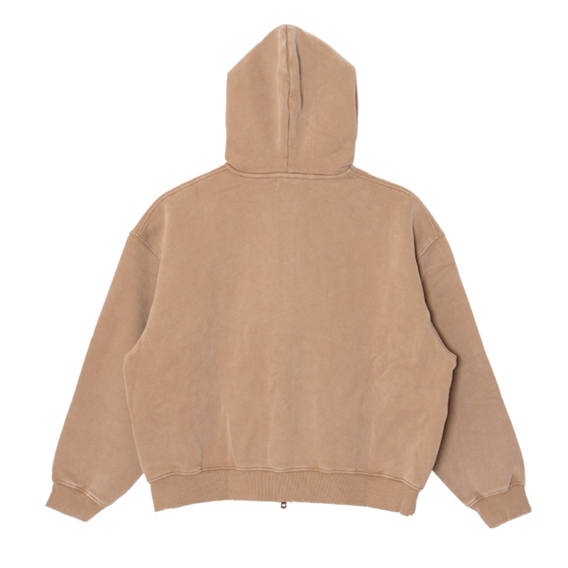 OG BOXY PIGMENT ZIP HOODIE -BEIGE-