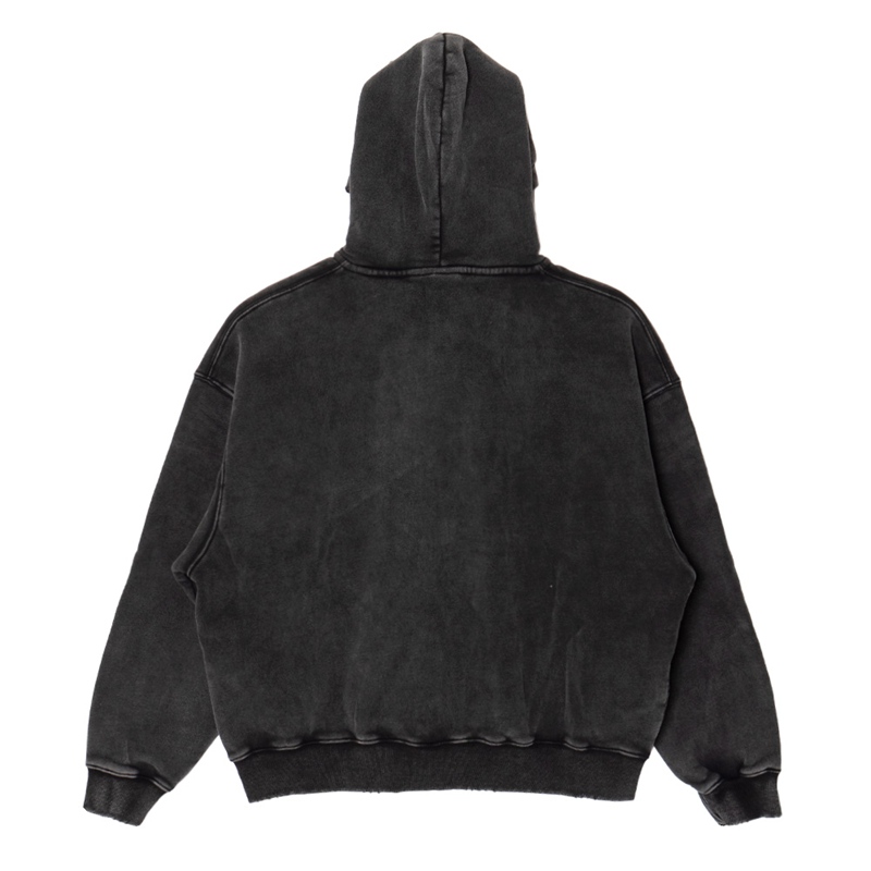 OG BOXY PIGMENT ZIP HOODIE -BLACK-