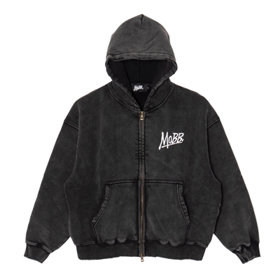OG BOXY PIGMENT ZIP HOODIE -BLACK-