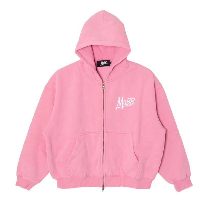 OG BOXY PIGMENT ZIP HOODIE -PINK-