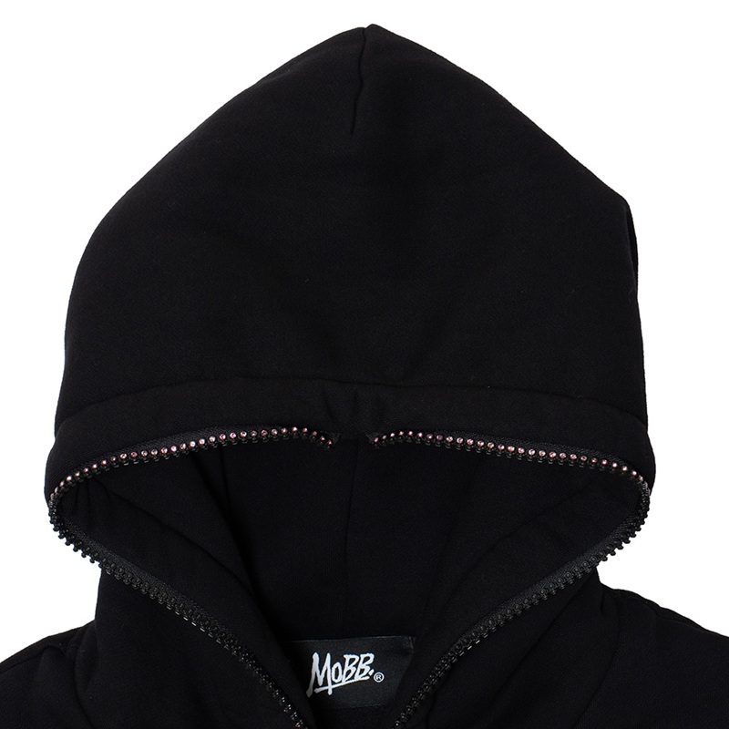 OG STONE ZIP HOODIE -BLACK/PINK-