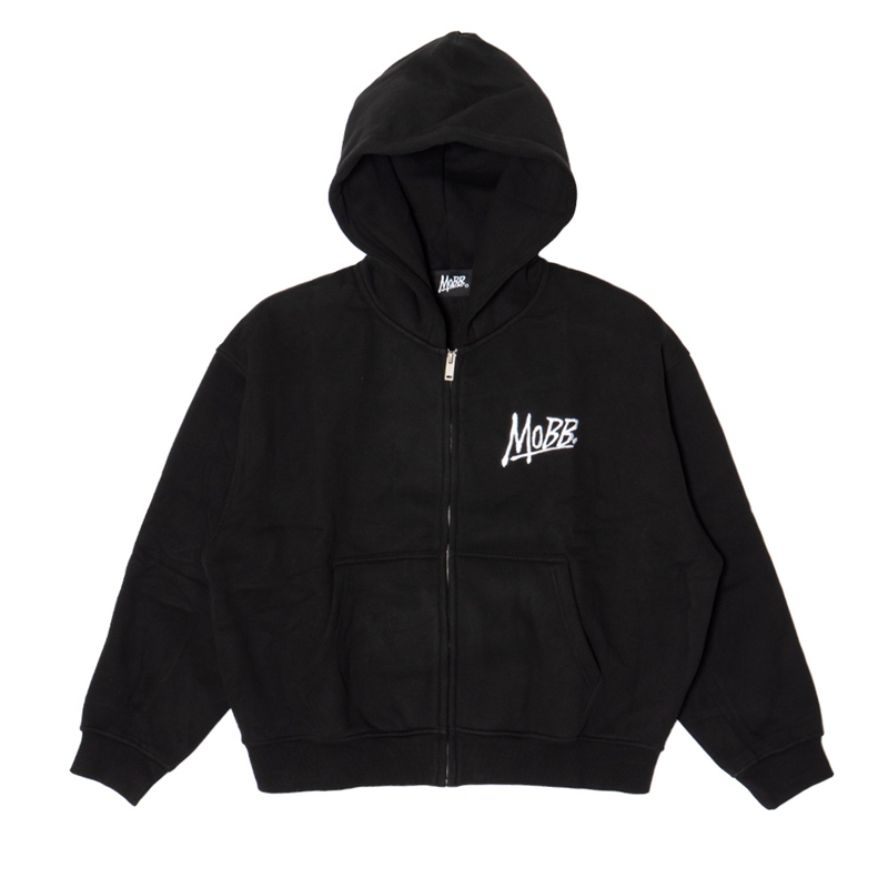 OG BOXY ZIP HOODIE -BLACK-