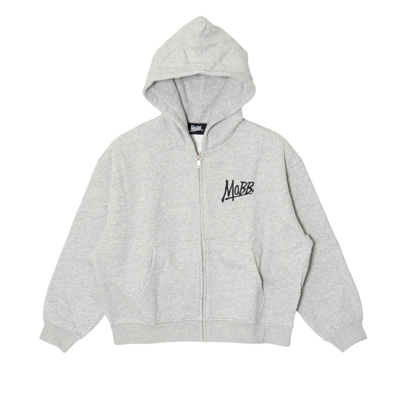 OG BOXY ZIP HOODIE -GREY-