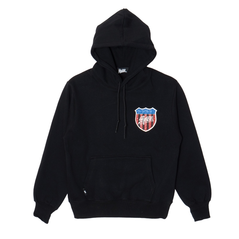 AMERICAN FLAG STUDS HOODIE -BLACK-