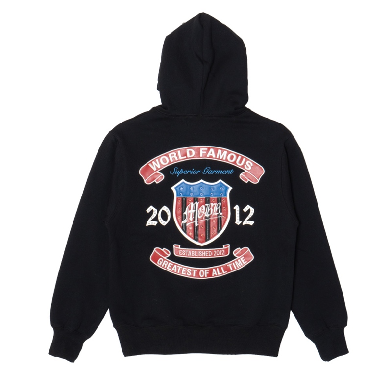AMERICAN FLAG STUDS HOODIE -BLACK-