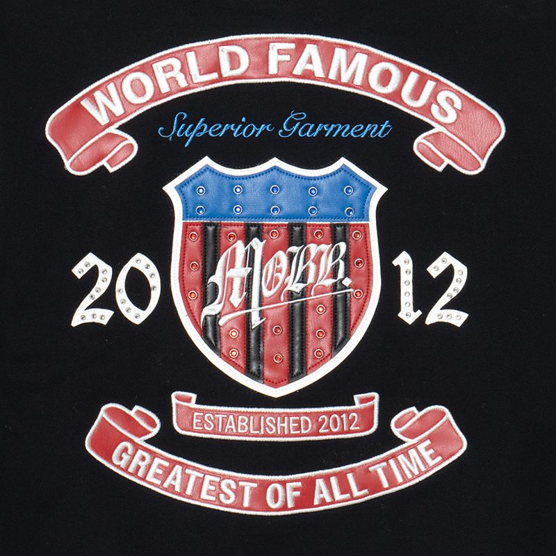 AMERICAN FLAG STUDS HOODIE -BLACK-