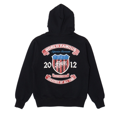 AMERICAN FLAG STUDS HOODIE -BLACK-