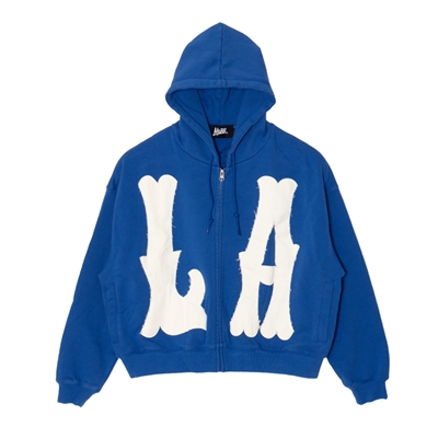 LA WAPPEN ZIP HOODIE -BLUE-