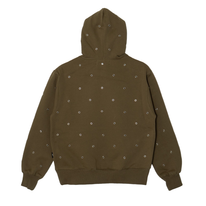 OG EYELET HOODIE -OLIVE-