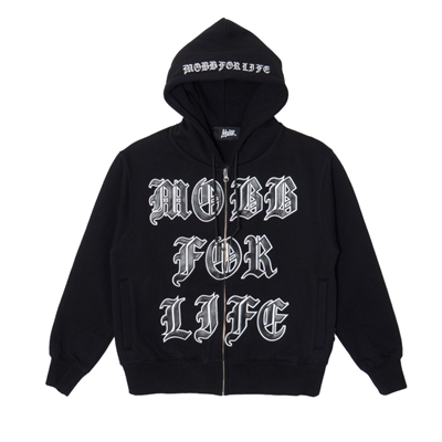 MOBB FOR LIFE WAPPEN ZIP HOODIE -BLACK/BLACK-