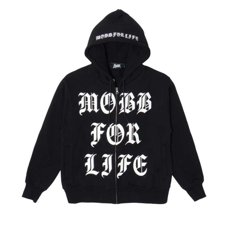 MOBB FOR LIFE WAPPEN ZIP HOODIE -BLACK/WHITE-