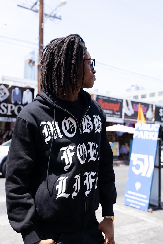 MOBB FOR LIFE WAPPEN ZIP HOODIE -BLACK/WHITE-