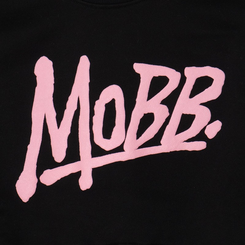 OG CROPPED CREW SWEAT -BLACK×PINK- (LADIES)