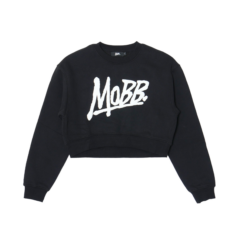 OG CROPPED CREW SWEAT -BLACK×WHITE- (LADIES)