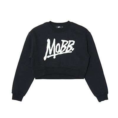 OG CROPPED CREW SWEAT -BLACK×WHITE- (LADIES)