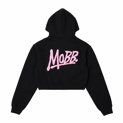 OG CROPPED HOODIE -BLACK/PINK- (LADIES)