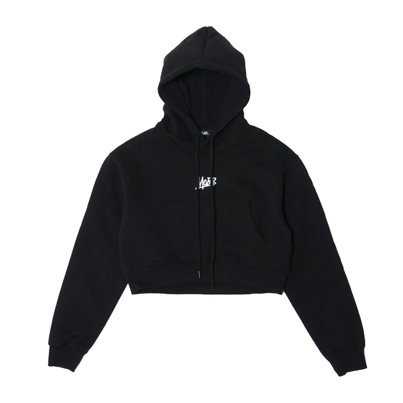 OG CROPPED HOODIE -BLACK/WHITE- (LADIES)
