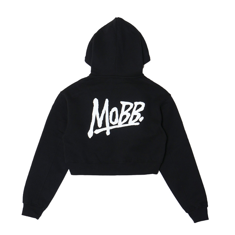 OG CROPPED HOODIE -BLACK/WHITE- (LADIES)