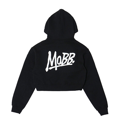 OG CROPPED HOODIE -BLACK/WHITE- (LADIES)