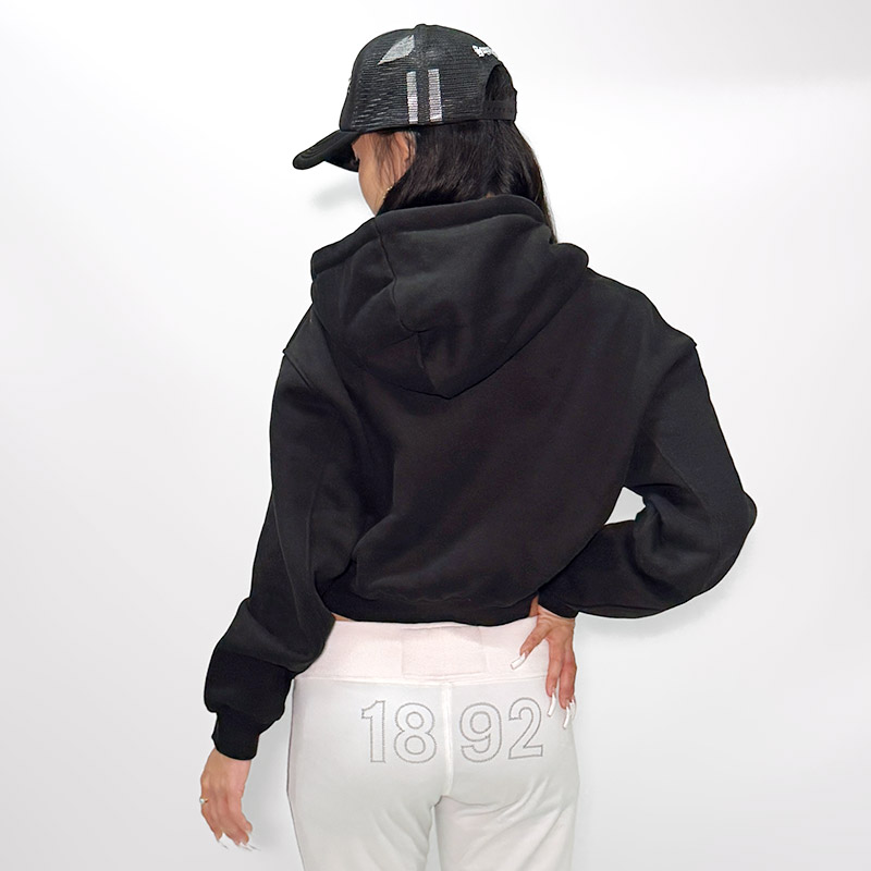 OG STONE CROPPED HOODIE -BLACK- (LADIES)