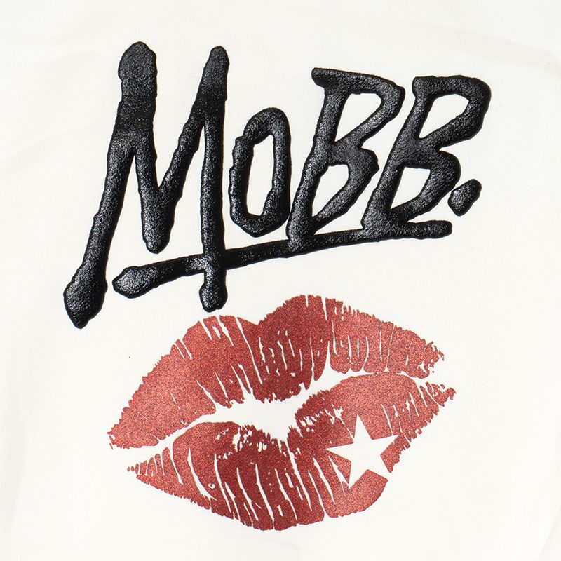 GLITTER KISS CROPPED HOODIE -WHITE- (LADIES)