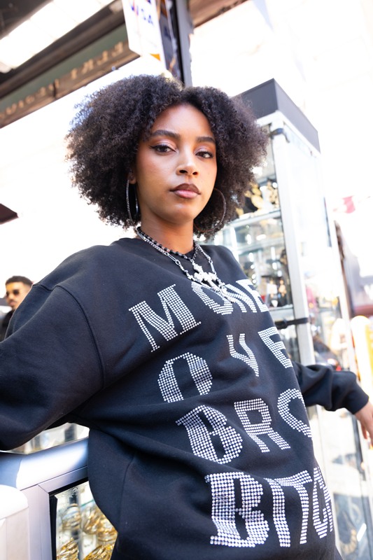 MOBB STONE CREW SWEAT -BLACK- (LADIES)