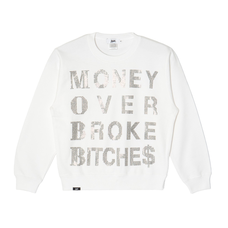 MOBB STONE CREW SWEAT -WHITE- (LADIES)