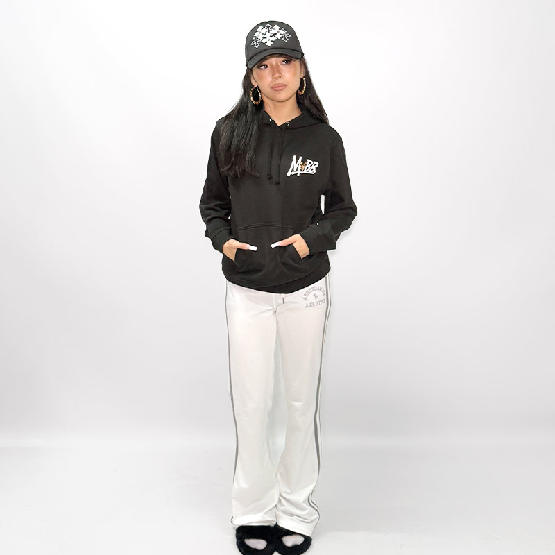 HEART DRIP LEOPARD HOODIE -BLACK- (LADIES)