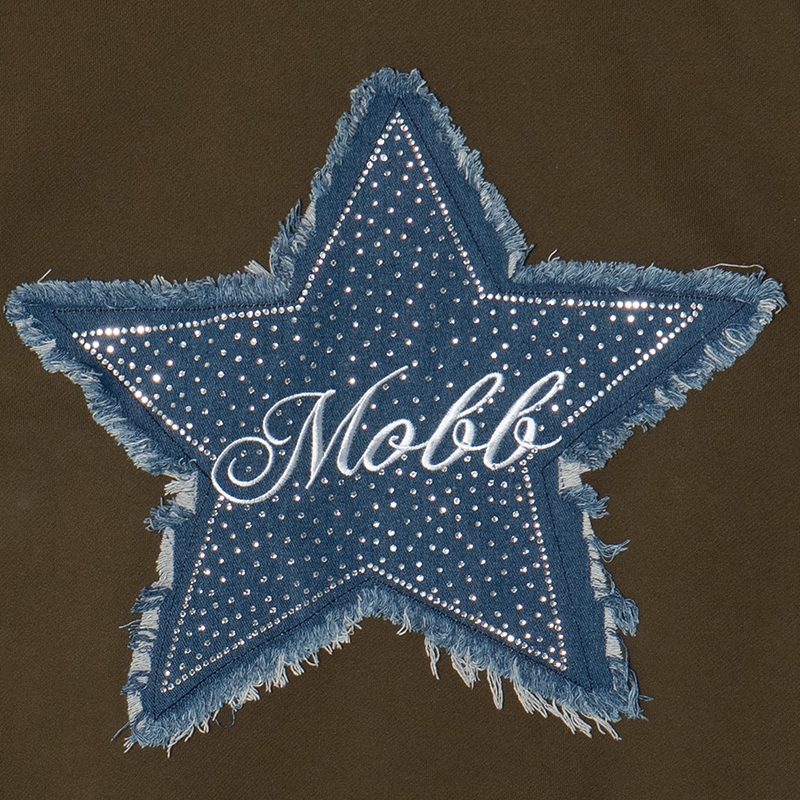 STAR DENIM WAPPEN CREW SWEAT -OLIVE- (LADIES)