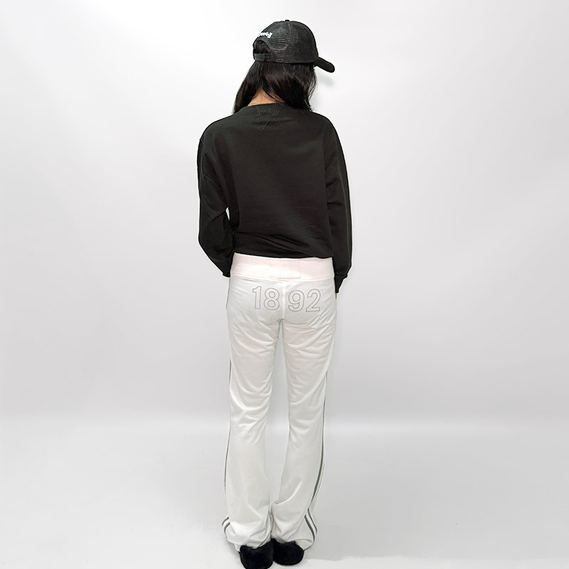 OG TRIM STONE LEOPARD CREW SWEAT -BLACK- (LADIES)