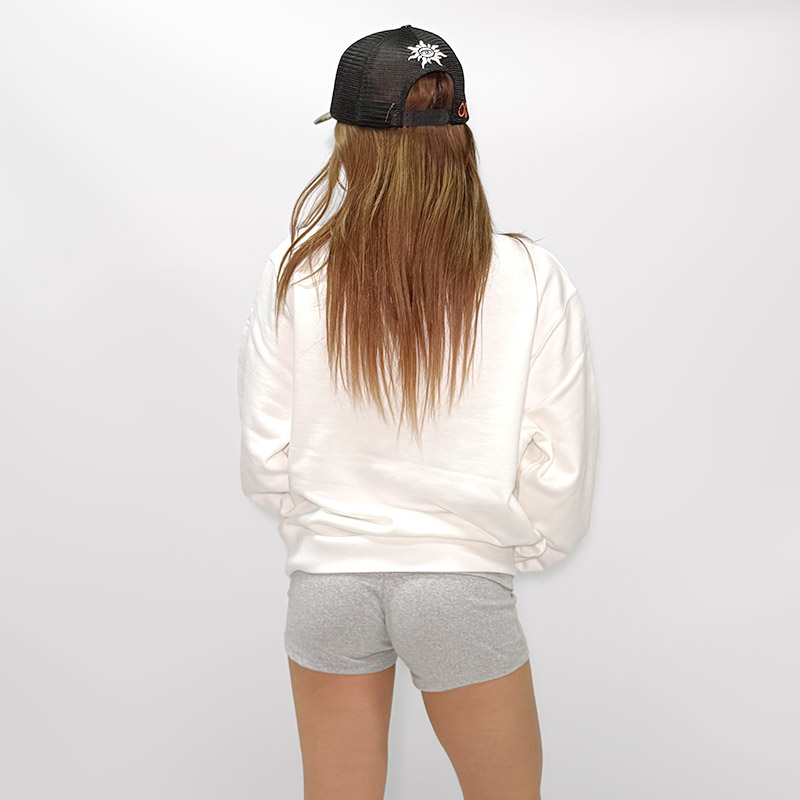 OG TRIM STONE LEOPARD CREW SWEAT -WHITE- (LADIES)