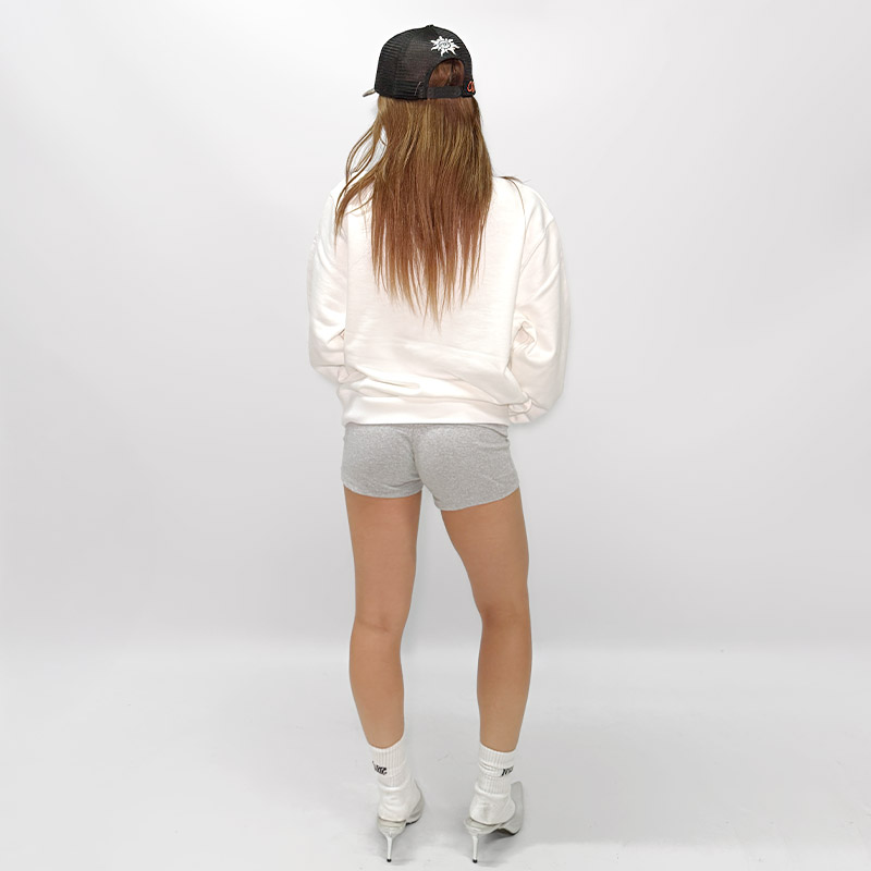 OG TRIM STONE LEOPARD CREW SWEAT -WHITE- (LADIES)