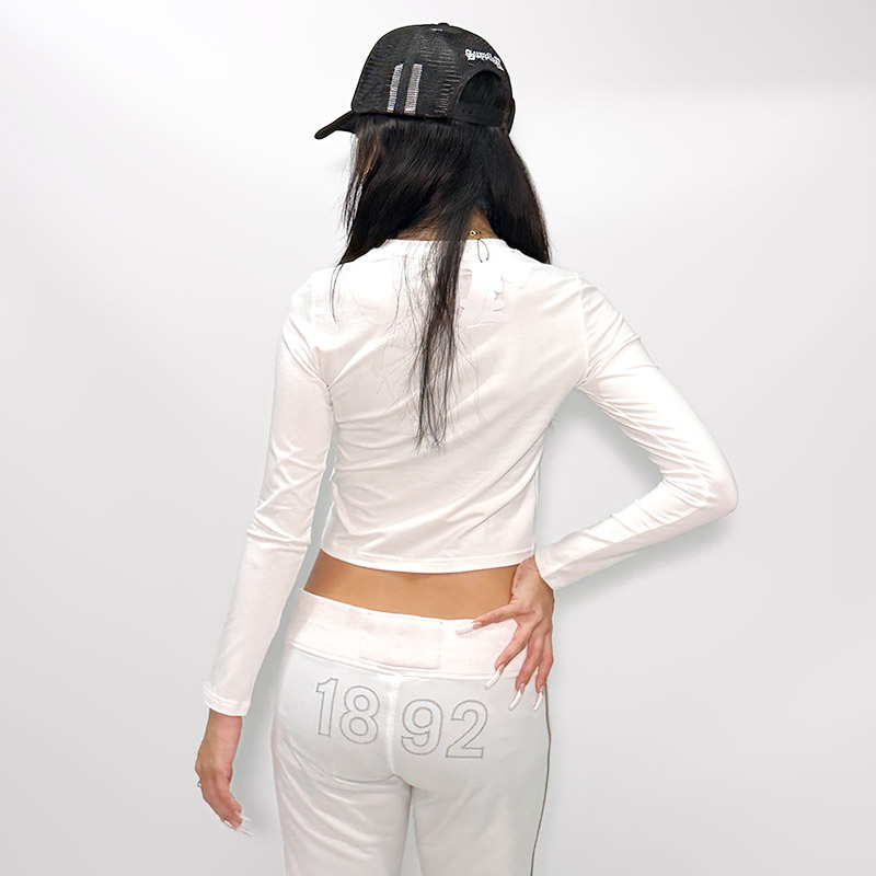 CROSS L/S T-SHIRT -WHITE- (LADIES)