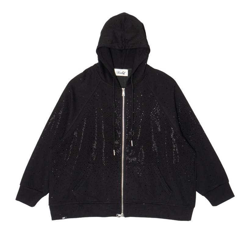 AURORA STONE ZIP HOODIE -BLACK- (LADIES)