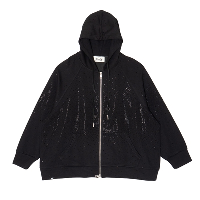 AURORA STONE ZIP HOODIE -BLACK- (LADIES)