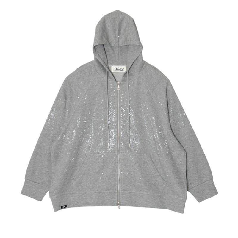 AURORA STONE ZIP HOODIE -GREY- (LADIES)