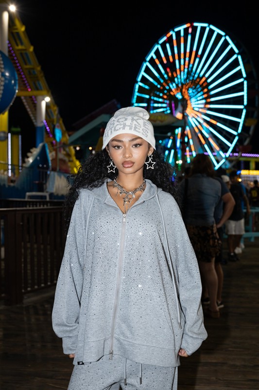 AURORA STONE ZIP HOODIE -GREY- (LADIES)