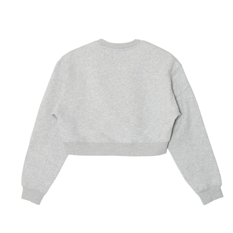 CROSS CROPPED CREW SWEAT -GREY- (LADIES)
