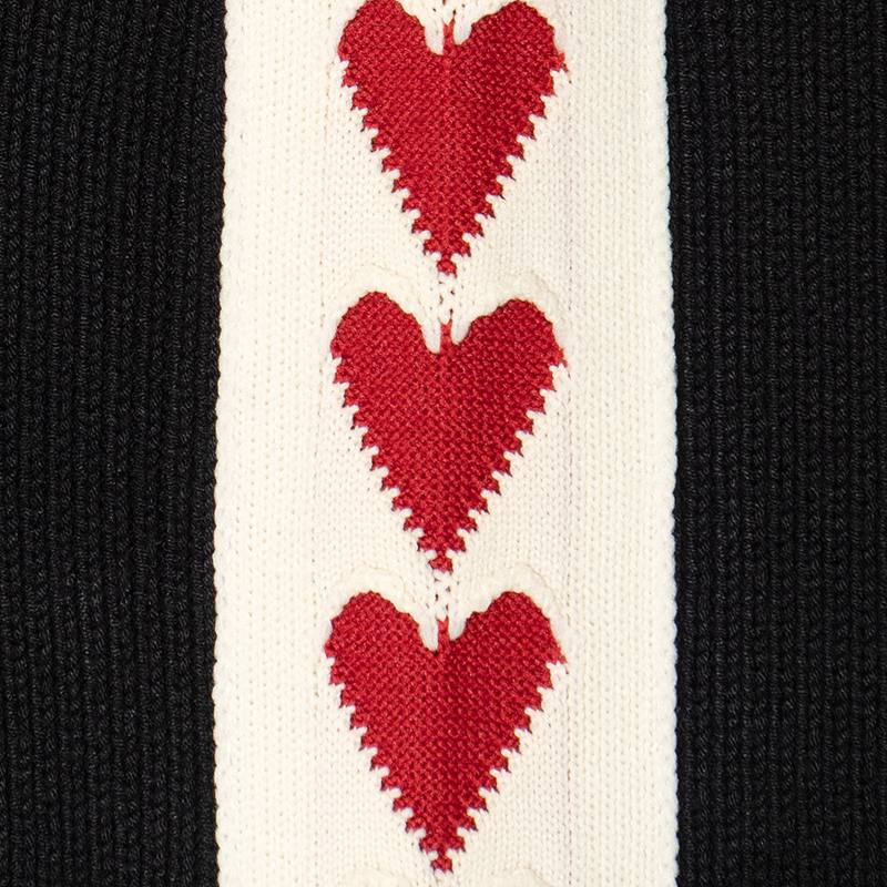HEART KNIT TRACK JACKET -BLACK- (LADIES)